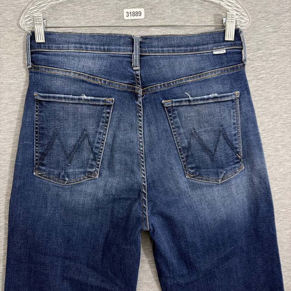 Mother Womens 30 Blue The Rambler Ankle Straight High Rise Jeans Stretch Organic - Picture 4 of 16